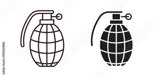 Hand grenade icon vector Illustration logo template pack