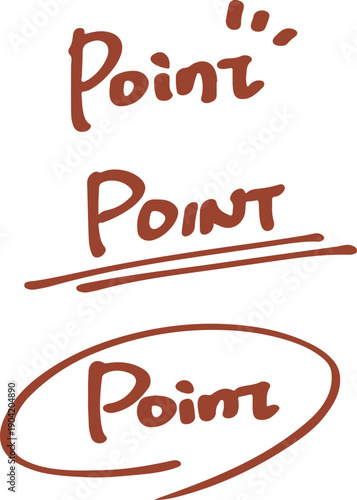 手描きのPoint の文字のイラストセット