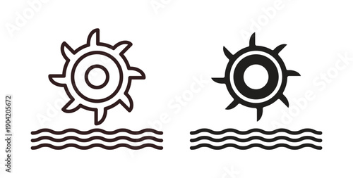 Hydro power icon vector Illustration logo template pack