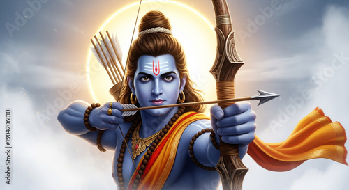 Lord Rama art design for Indian vijayadashmi festival background
