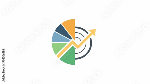 Tableau sur toile Colorful Pie Chart with Arrow.