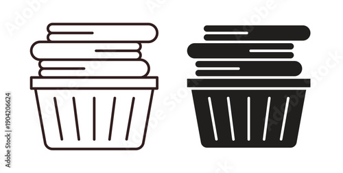 Laundry basket icon vector Illustration logo template pack