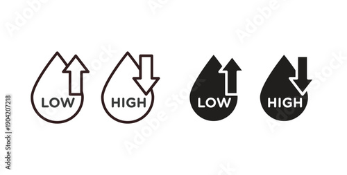 Low and high cholesterol icon vector Illustration logo template pack
