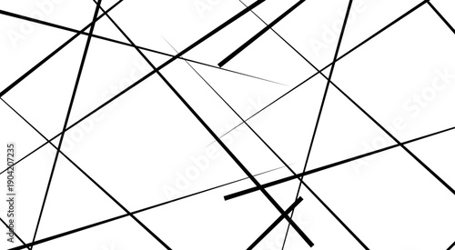 Abstract lines in black and white tone of many squares and rectangle shapes on white background. 