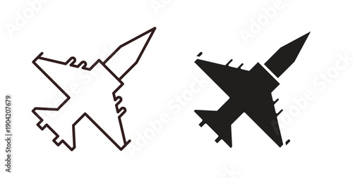 Military aircraft icon vector Illustration logo template pack