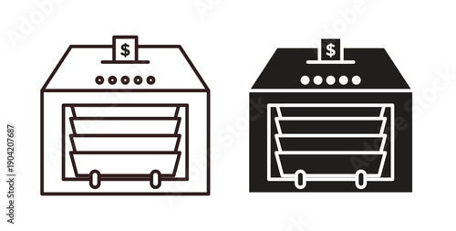Money counting machine icon vector Illustration logo template pack