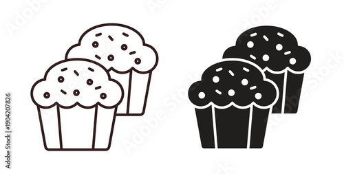 Muffin icon vector Illustration logo template pack