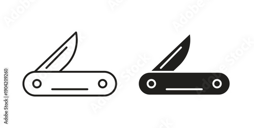Pocket knife icon vector Illustration logo template pack