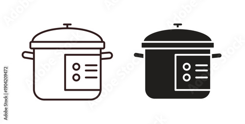 pressure cooker icon vector Illustration logo template pack