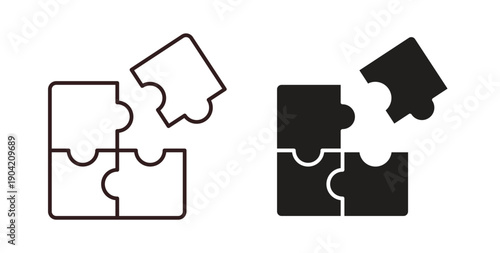 Puzzle icon vector Illustration logo template pack
