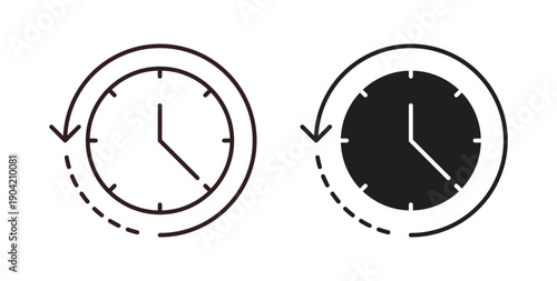 Rewind time icon vector Illustration logo template pack