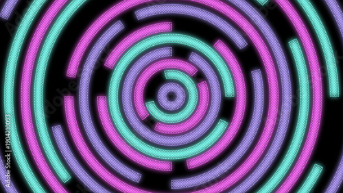 ネオンカラーの円形の光の背景