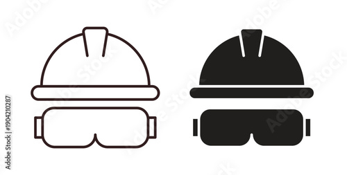 Safety helmet icon vector Illustration logo template pack