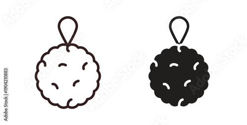 Shower sponge ball icon vector Illustration logo template pack
