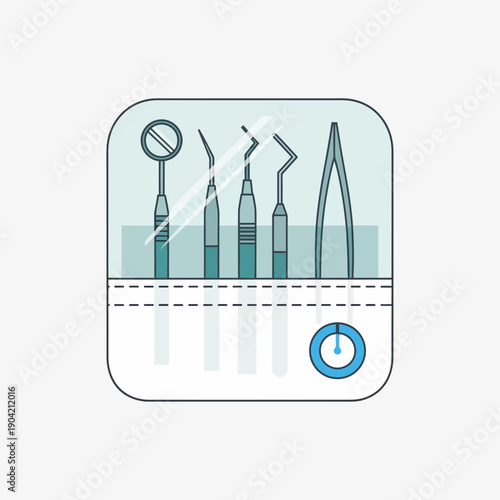 Dental Tools Kit Flat Illustration