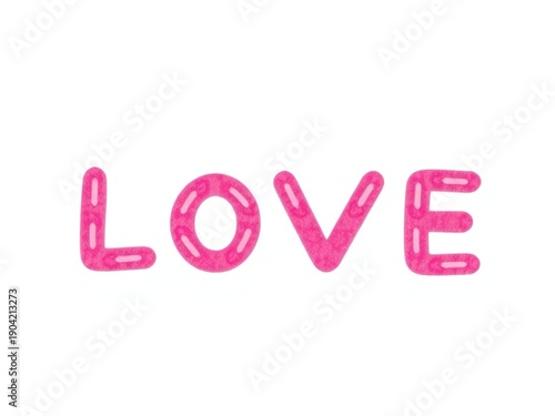 Bright pink love text