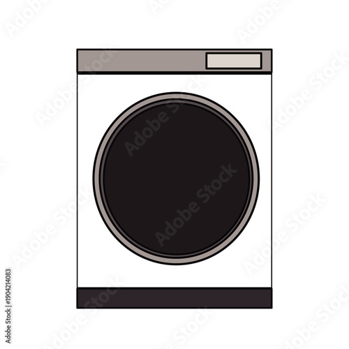 シンプルなドラム式洗濯機のイラスト