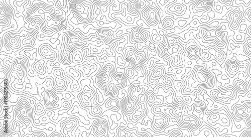 Seamless abstract contour line pattern with delicate flowing organic shapes in a minimal monochrome style