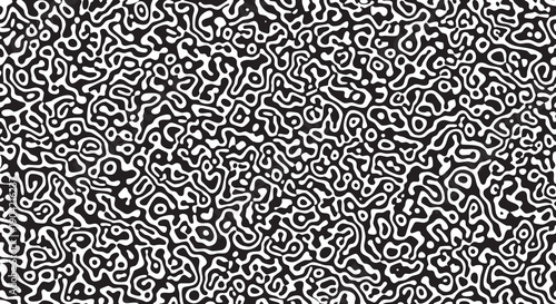 Abstract black and white organic shapes creating a complex