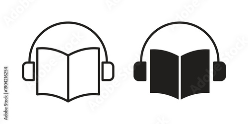 Audio book icon line illustration background. icon concept vector