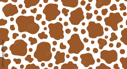 A seamless pattern featuring irregular brown spots on a white background.