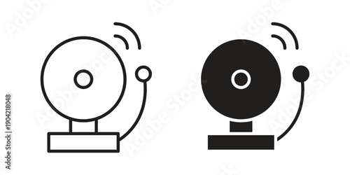 Bell school icon line illustration background. icon concept vector