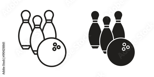 Bowling icon line illustration background. icon concept vector