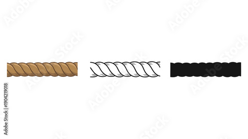 Three different types of rope are shown side by side.