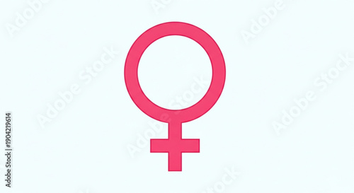 Pink female symbol gender icon representing woman and femininity isolated on a clean white background for diverse use