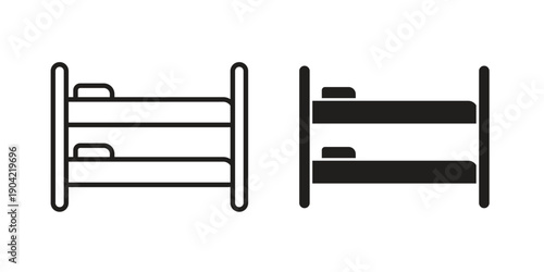 Bunk bed icon line illustration background. icon concept vector