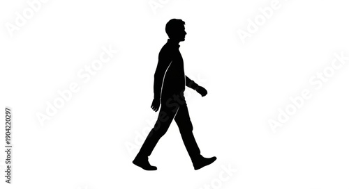 Black Silhouette of a Walking Man.