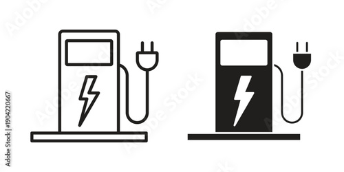 Charging station icon line illustration background. icon concept vector