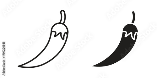 Chili icon line illustration background. icon concept vector