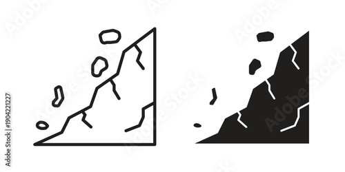 Cliff icon line illustration background. icon concept vector