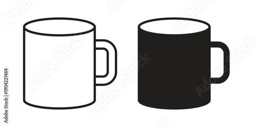Coffee mug icon line illustration background. icon concept vector