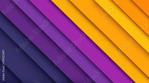 A vibrant, abstract design featuring diagonal layers of purple, yellow, and orange tones, creating a dynamic visual effect.