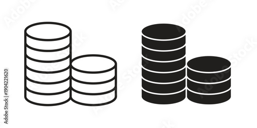 Coins stack icon line illustration background. icon concept vector