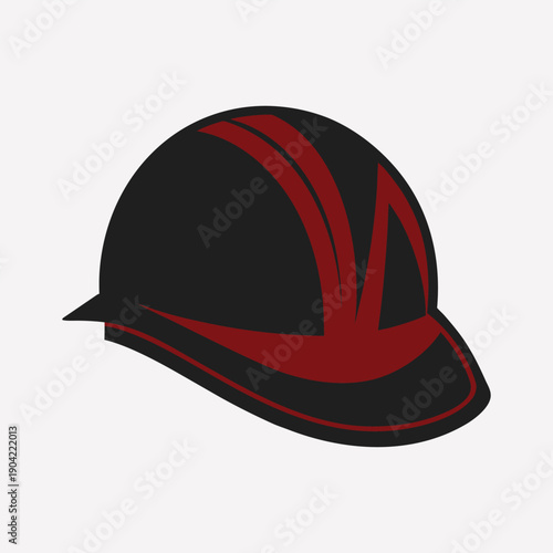A black and red horse riding helmet