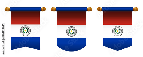 paraguay banner flag graphic design template