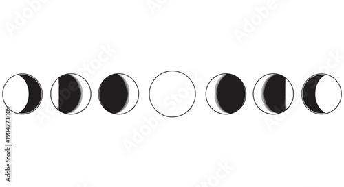 Phases of the Moon Cycle.
