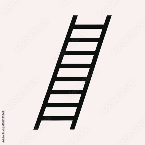 A simple black ladder on a white background