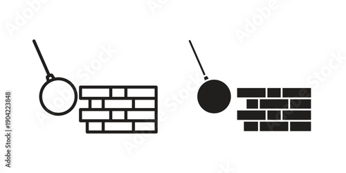 Demolition icon line illustration background. icon concept vector