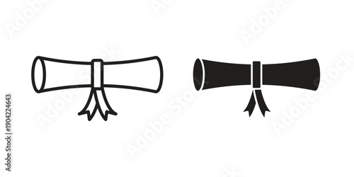 Diploma icon line illustration background. icon concept vector