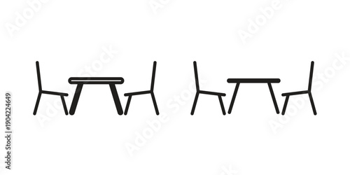 Dinner table icon line illustration background. icon concept vector