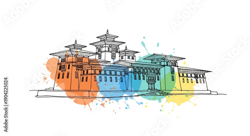 Cultural Landmark Illustration