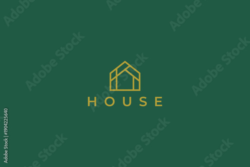 Minimalist Golden House Logo Design for Real Estate Brand Identity