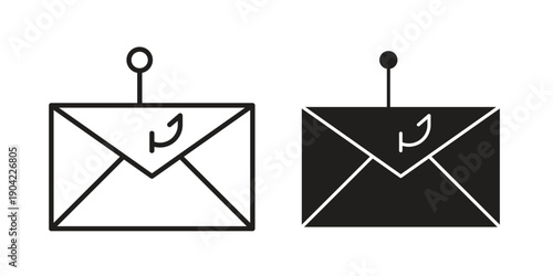 Email phishing icon line illustration background. icon concept vector