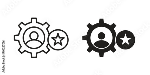 Employee skills icon line illustration background. icon concept vector