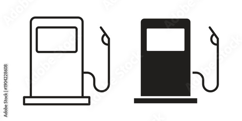 Gas station icon line illustration background. icon concept vector