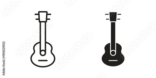Guitar icon line illustration background. icon concept vector